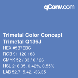 カラーコード: Trimetal Color Concept - Trimetal Q136J | qconv.com