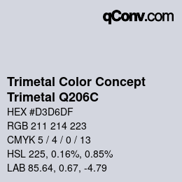 Color code: Trimetal Color Concept - Trimetal Q206C | qconv.com