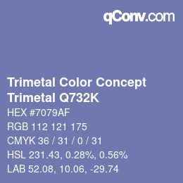 カラーコード: Trimetal Color Concept - Trimetal Q732K | qconv.com