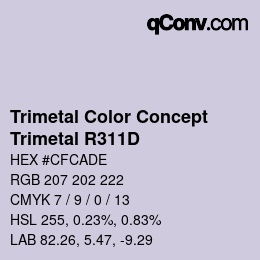 Color code: Trimetal Color Concept - Trimetal R311D | qconv.com