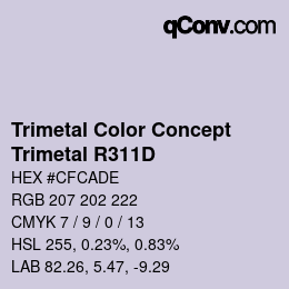 カラーコード: Trimetal Color Concept - Trimetal R311D | qconv.com