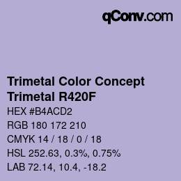 Color code: Trimetal Color Concept - Trimetal R420F | qconv.com