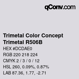 Color code: Trimetal Color Concept - Trimetal R506B | qconv.com