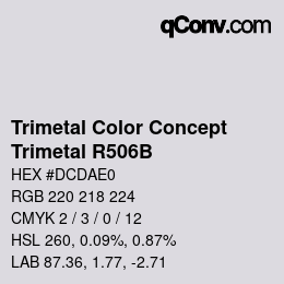カラーコード: Trimetal Color Concept - Trimetal R506B | qconv.com