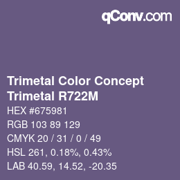 カラーコード: Trimetal Color Concept - Trimetal R722M | qconv.com