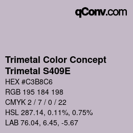 Color code: Trimetal Color Concept - Trimetal S409E | qconv.com