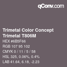 Color code: Trimetal Color Concept - Trimetal T806M | qconv.com