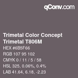 Color code: Trimetal Color Concept - Trimetal T806M | qconv.com