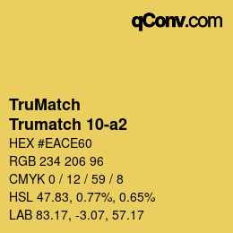Color code: TruMatch - Trumatch 10-a2 | qconv.com