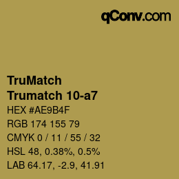 Color code: TruMatch - Trumatch 10-a7 | qconv.com