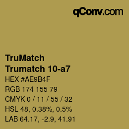 Code couleur: TruMatch - Trumatch 10-a7 | qconv.com