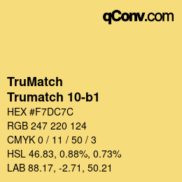 Code couleur: TruMatch - Trumatch 10-b1 | qconv.com
