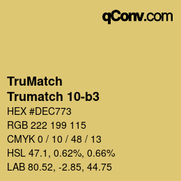 Code couleur: TruMatch - Trumatch 10-b3 | qconv.com
