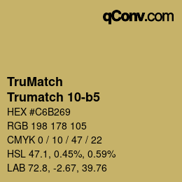 Code couleur: TruMatch - Trumatch 10-b5 | qconv.com