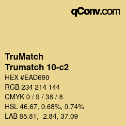 Code couleur: TruMatch - Trumatch 10-c2 | qconv.com