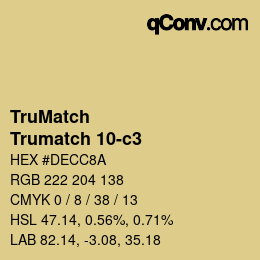 Code couleur: TruMatch - Trumatch 10-c3 | qconv.com