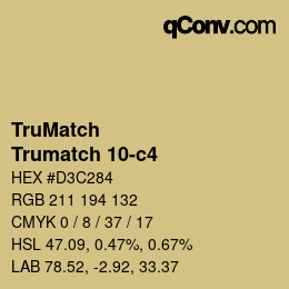 Color code: TruMatch - Trumatch 10-c4 | qconv.com