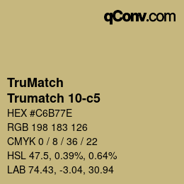 Color code: TruMatch - Trumatch 10-c5 | qconv.com
