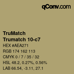 Color code: TruMatch - Trumatch 10-c7 | qconv.com