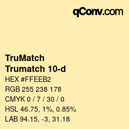 Code couleur: TruMatch - Trumatch 10-d | qconv.com