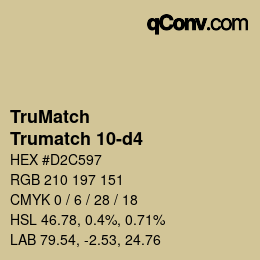 Code couleur: TruMatch - Trumatch 10-d4 | qconv.com