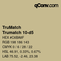 Color code: TruMatch - Trumatch 10-d5 | qconv.com