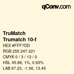 Color code: TruMatch - Trumatch 10-f | qconv.com