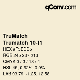 Farbcode: TruMatch - Trumatch 10-f1 | qconv.com