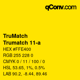 Code couleur: TruMatch - Trumatch 11-a | qconv.com