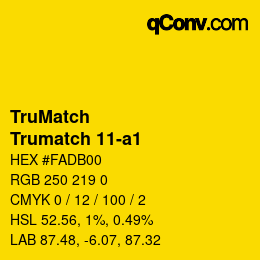 カラーコード: TruMatch - Trumatch 11-a1 | qconv.com
