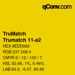 Color code: TruMatch - Trumatch 11-a2 | qconv.com