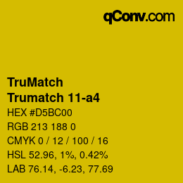 Code couleur: TruMatch - Trumatch 11-a4 | qconv.com