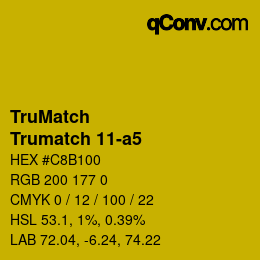 Code couleur: TruMatch - Trumatch 11-a5 | qconv.com