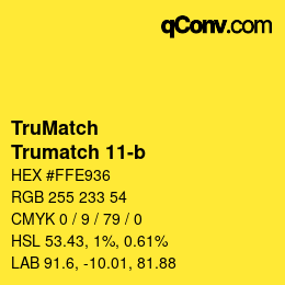 Code couleur: TruMatch - Trumatch 11-b | qconv.com