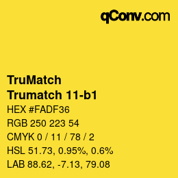 Color code: TruMatch - Trumatch 11-b1 | qconv.com
