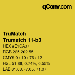 Code couleur: TruMatch - Trumatch 11-b3 | qconv.com