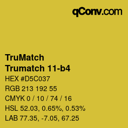 Color code: TruMatch - Trumatch 11-b4 | qconv.com