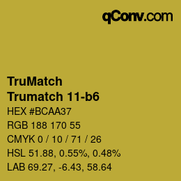 Color code: TruMatch - Trumatch 11-b6 | qconv.com