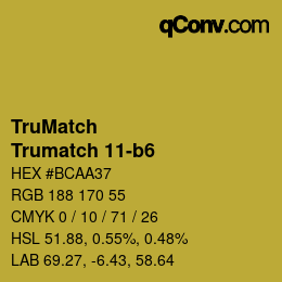 Code couleur: TruMatch - Trumatch 11-b6 | qconv.com