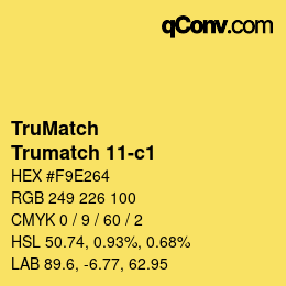 Color code: TruMatch - Trumatch 11-c1 | qconv.com