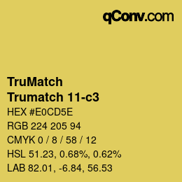 Color code: TruMatch - Trumatch 11-c3 | qconv.com