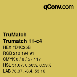 Color code: TruMatch - Trumatch 11-c4 | qconv.com