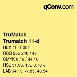 Code couleur: TruMatch - Trumatch 11-d | qconv.com