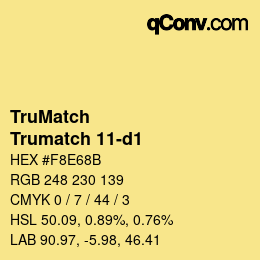 Code couleur: TruMatch - Trumatch 11-d1 | qconv.com