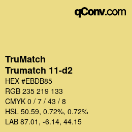 Code couleur: TruMatch - Trumatch 11-d2 | qconv.com