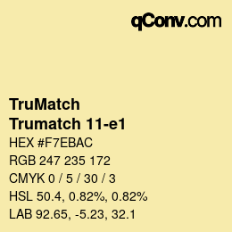 Code couleur: TruMatch - Trumatch 11-e1 | qconv.com