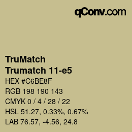 Código de color: TruMatch - Trumatch 11-e5 | qconv.com