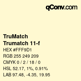 Code couleur: TruMatch - Trumatch 11-f | qconv.com