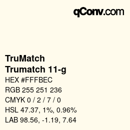 Color code: TruMatch - Trumatch 11-g | qconv.com