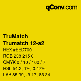 Code couleur: TruMatch - Trumatch 12-a2 | qconv.com